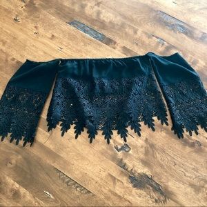 Black lace crop top
